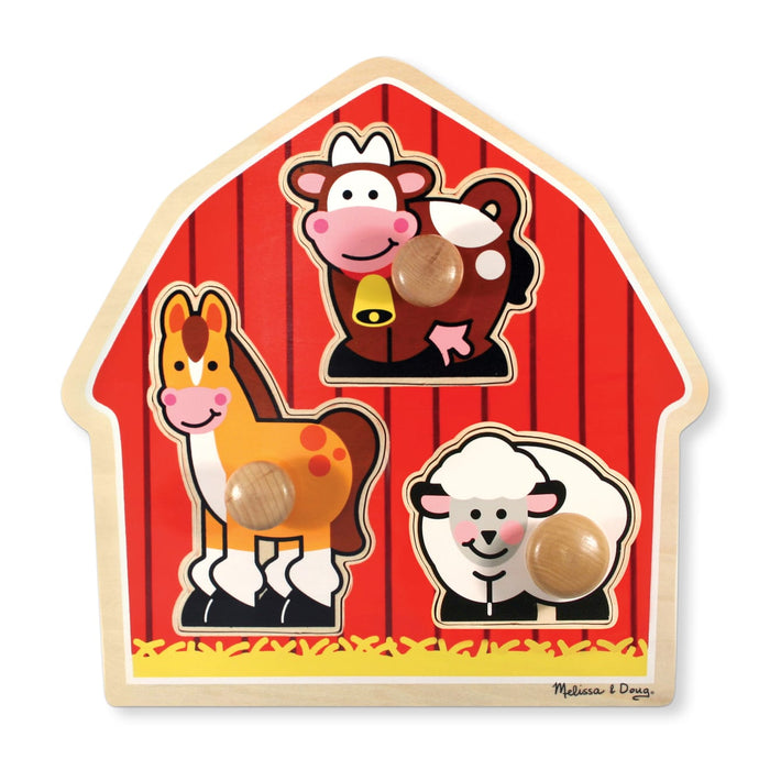 Barnyard Animals Jumbo Knob Puzzle - 3 Pieces U3