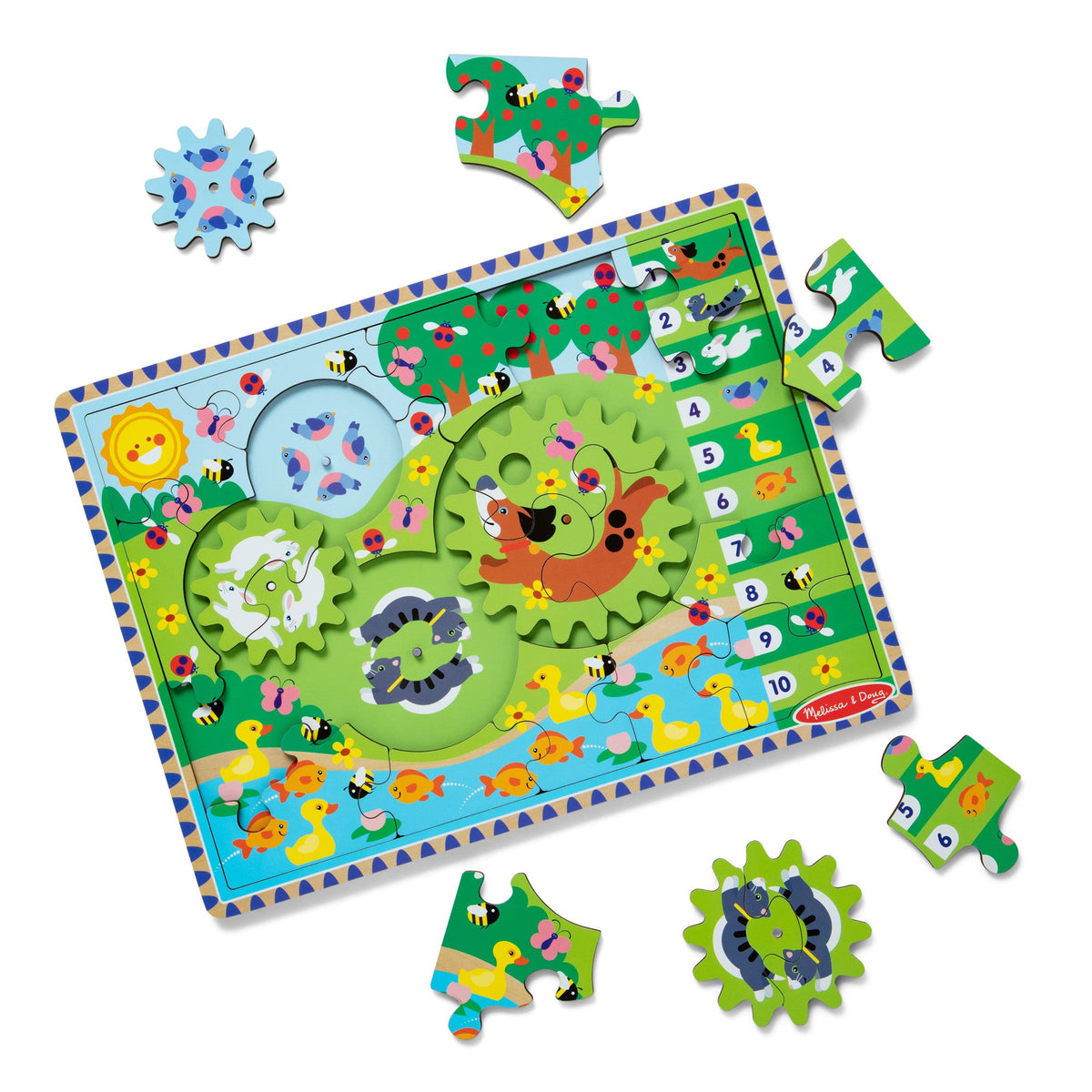 Animal Chase I-Spy Wooden Gear Puzzle A3