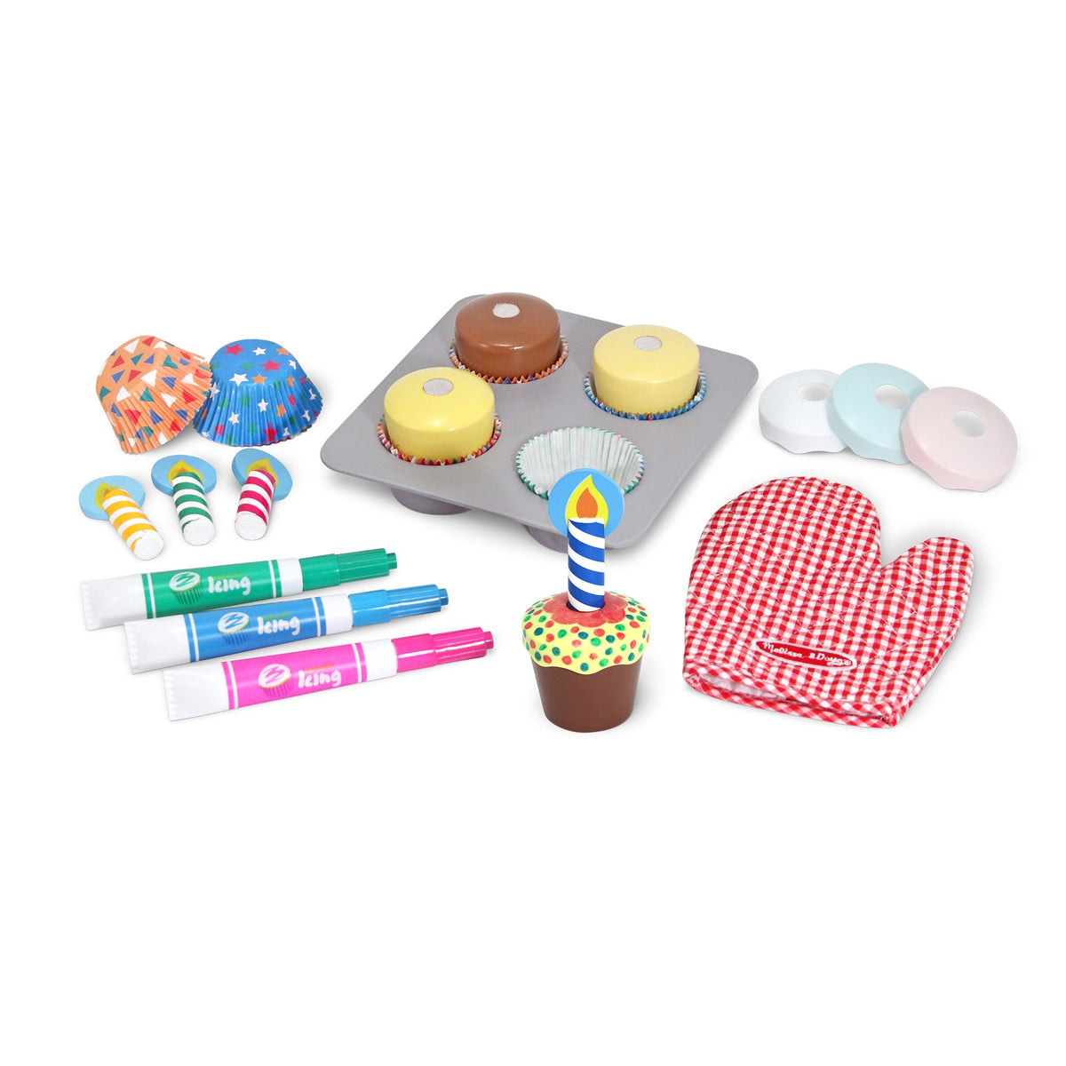 Bake & Decorate Wooden Cupcake Play Set K9
