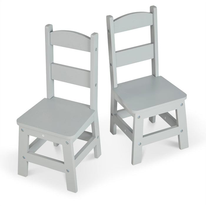 Child’s Wooden Chair Pair – Gray J7