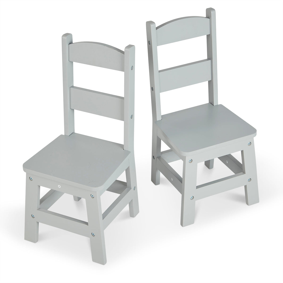Child’s Wooden Chair Pair – Gray S5