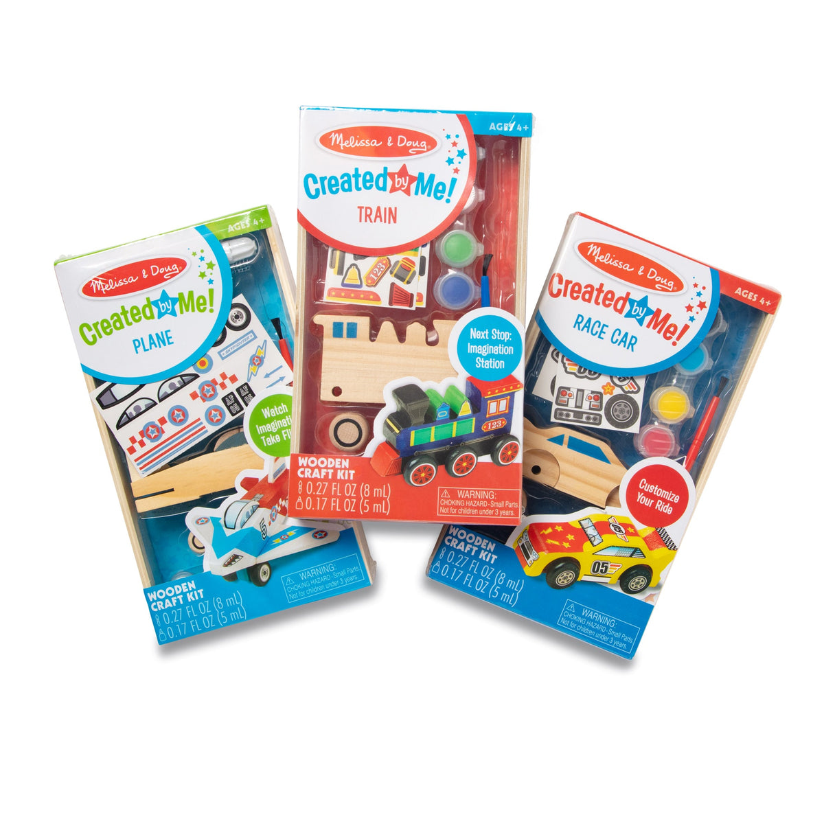 Createed by Me!™ Vehicle Craft Kit 3-Pack: Plane, Train, Race Car W0