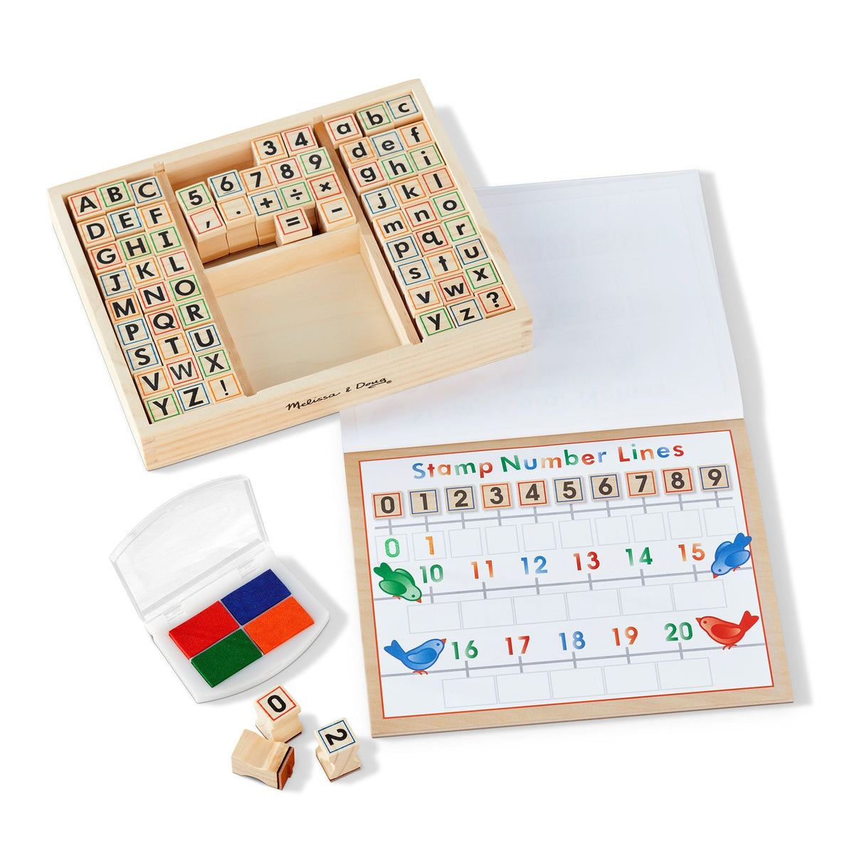 Deluxe Wooden Stamp Set - ABCs 123s G0