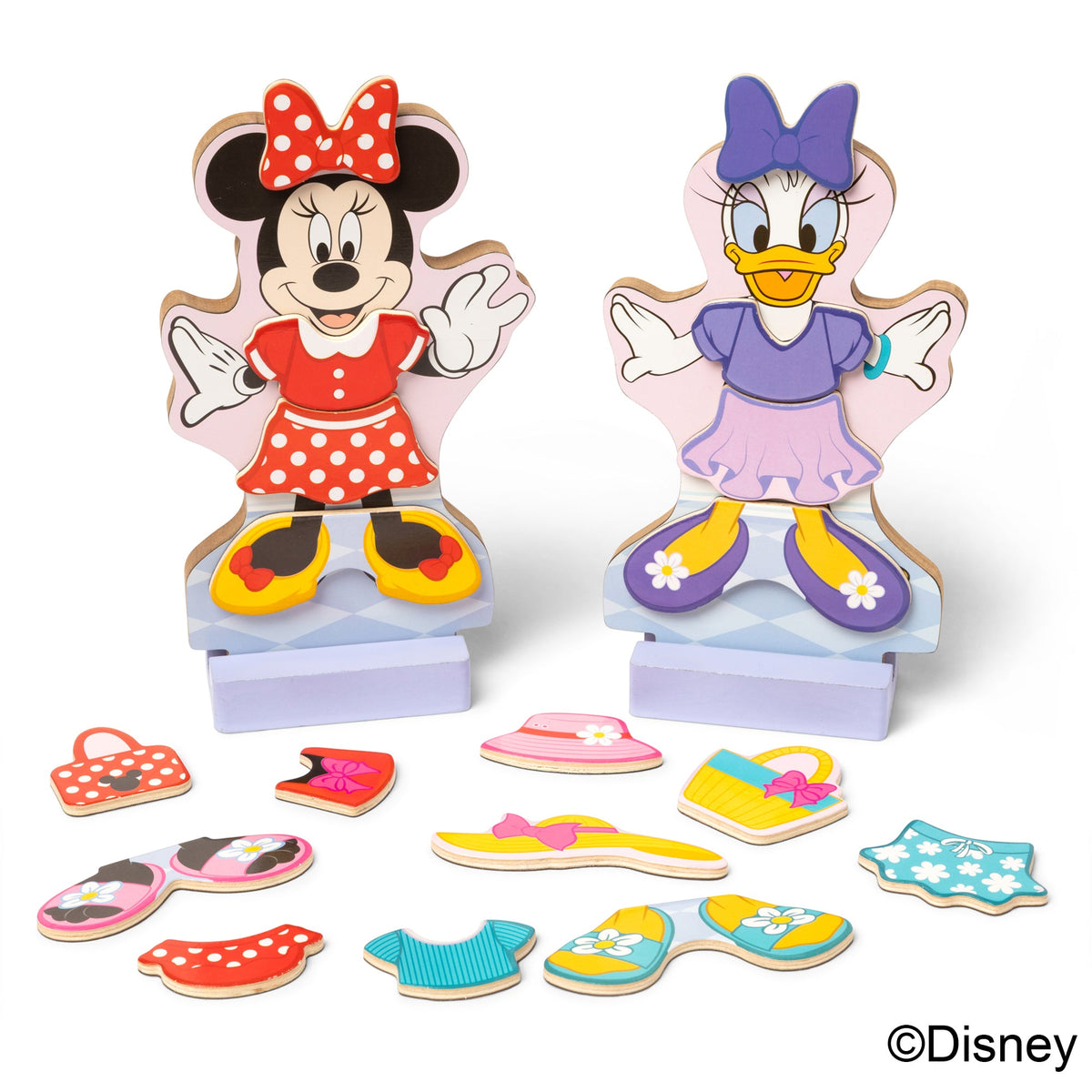 Disney Minnie & Daisy Deluxe Wooden Magnetic Dress-Up Q1