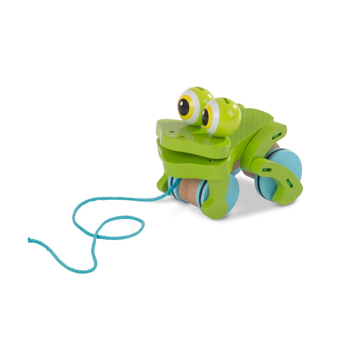 First Play Frolicking Frog Wooden Pull Toy W1