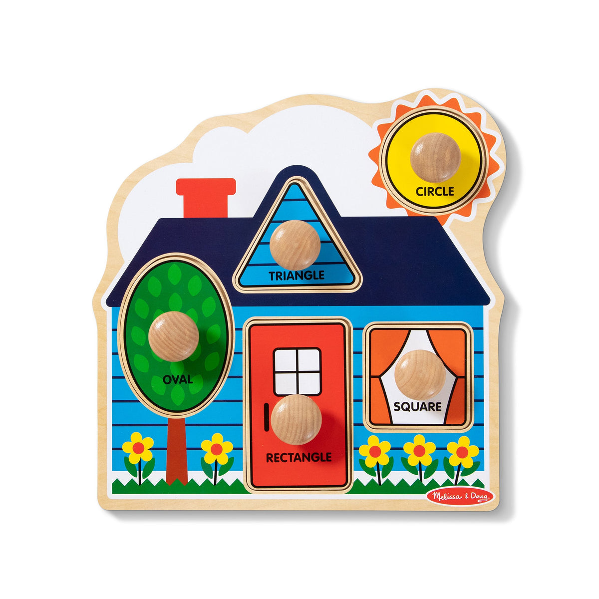 First Shapes Jumbo Peg Puzzle - 5 Pieces A4