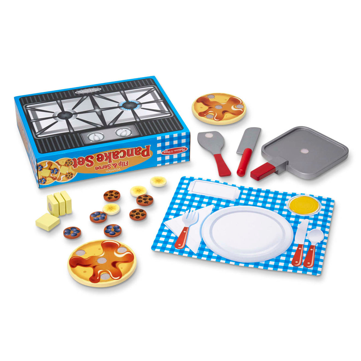 Flip & Serve Pancake Set - Wooden Play Food D9
