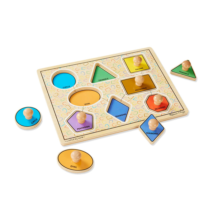 Geometric Shapes Deluxe Jumbo Peg Puzzle - 8 Pieces T5