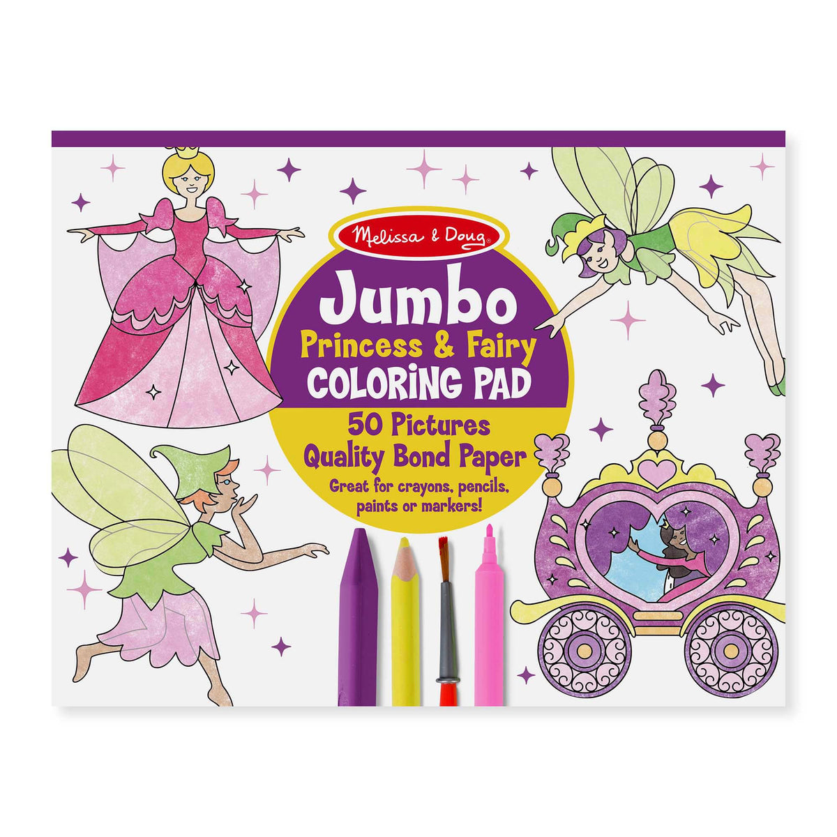 Jumbo Coloring Pad - Princess & Fairy S4