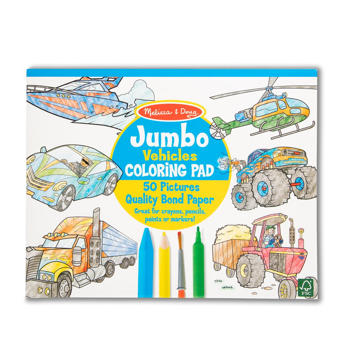 Jumbo Coloring Pad - Vehicles W0