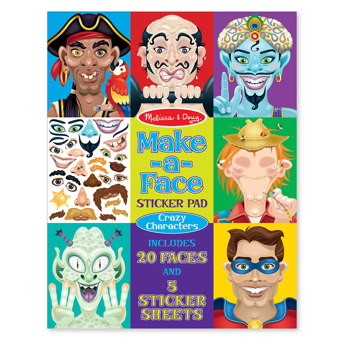 Make-a-Face Sticker Pad - Crazy Characters W5