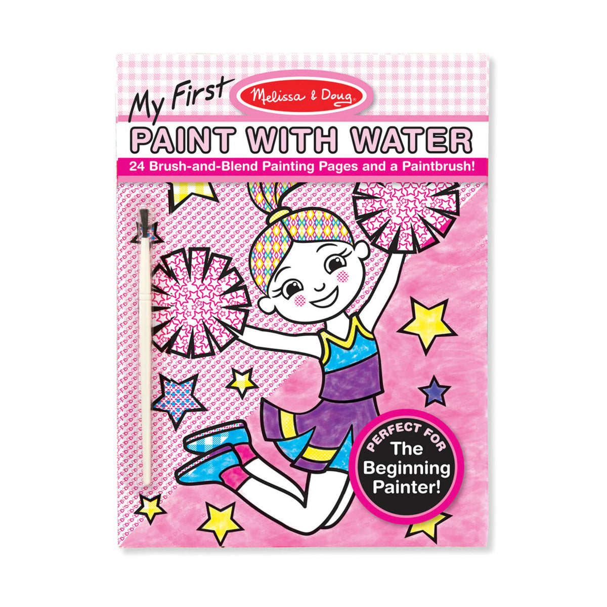 My First Paint With Water Kids' Art Pad With Paintbrush - Cheerleaders, Flowers, Fairies, and More Z4