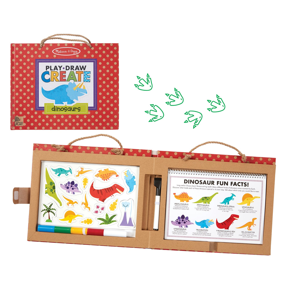 Natural Play: Play, Draw, Create Reusable Drawing & Magnet Kit – Dinosaurs H6