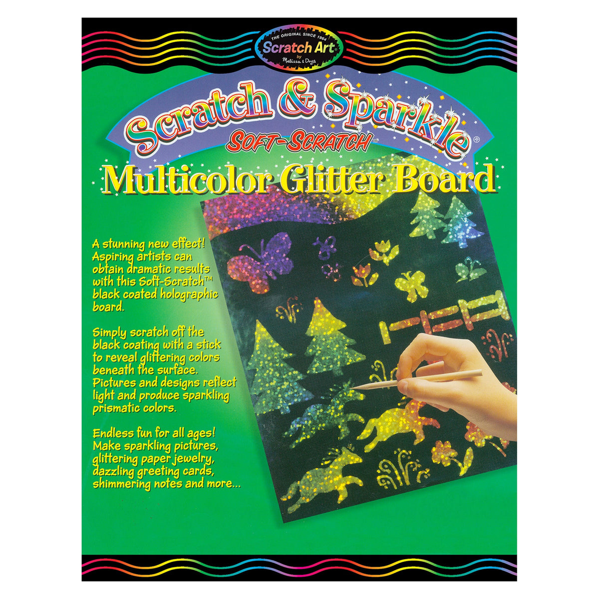 Scratch & Sparkle Multicolor Glitter w/stylus (10 boards) X4