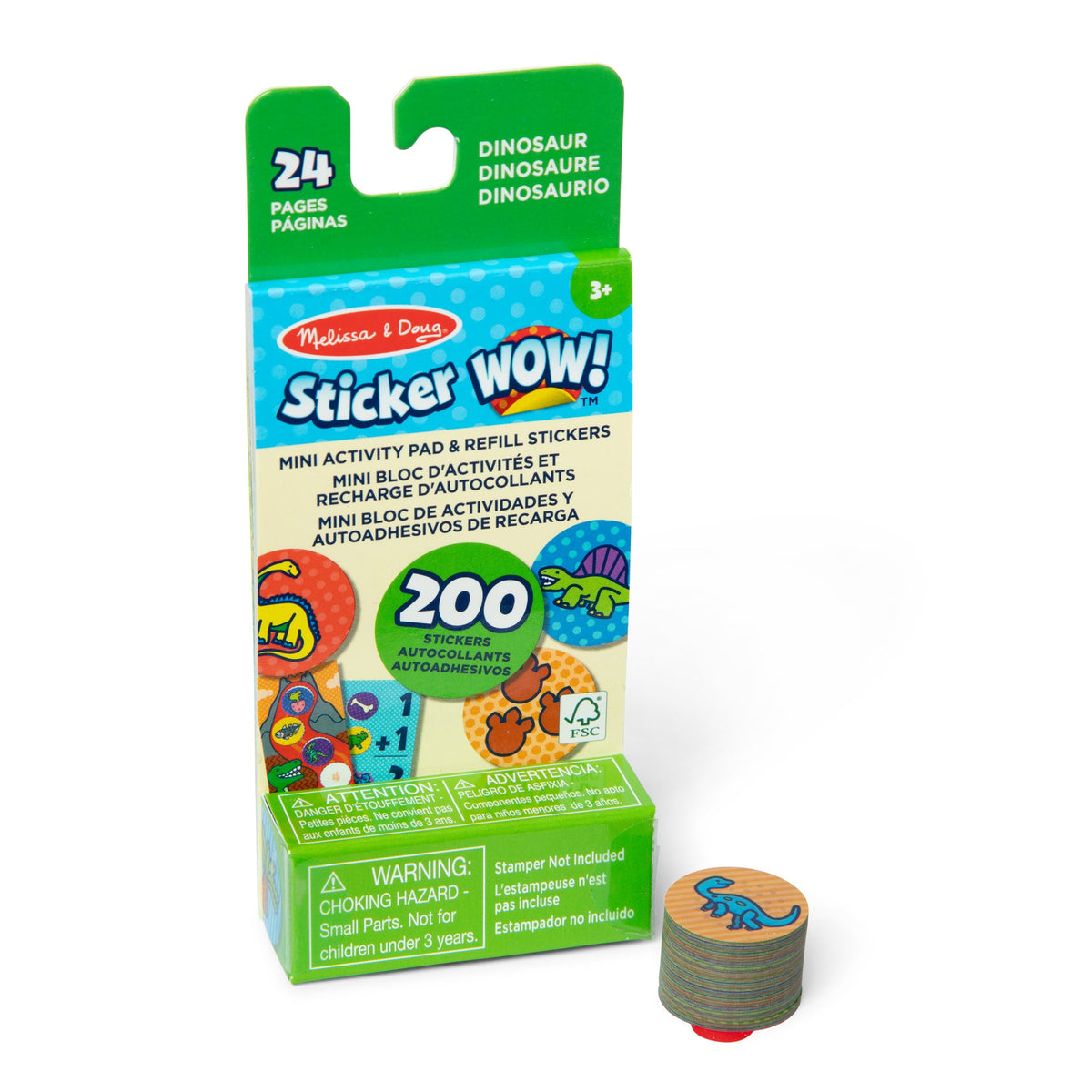 Sticker WOW!® Mini Activity Pad & Refill Stickers - Dinosaur (200+ Stickers, Stamper Not Included) O0