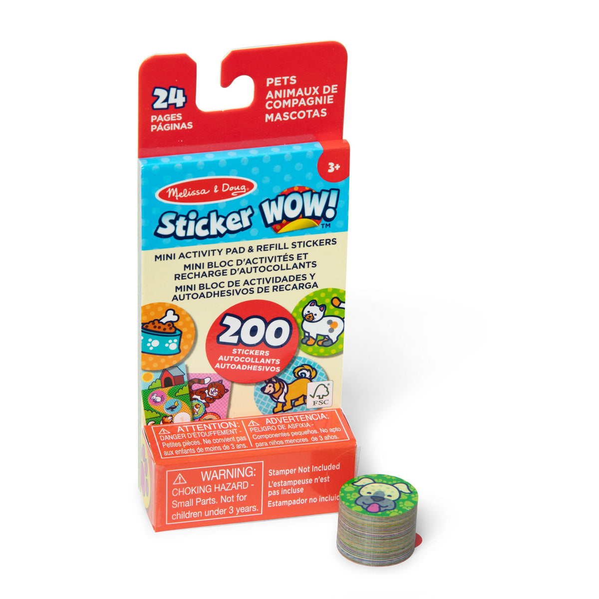 Sticker WOW!® Mini Activity Pad & Refill Stickers - Pets (200+ Stickers, Stamper Not Included) C1