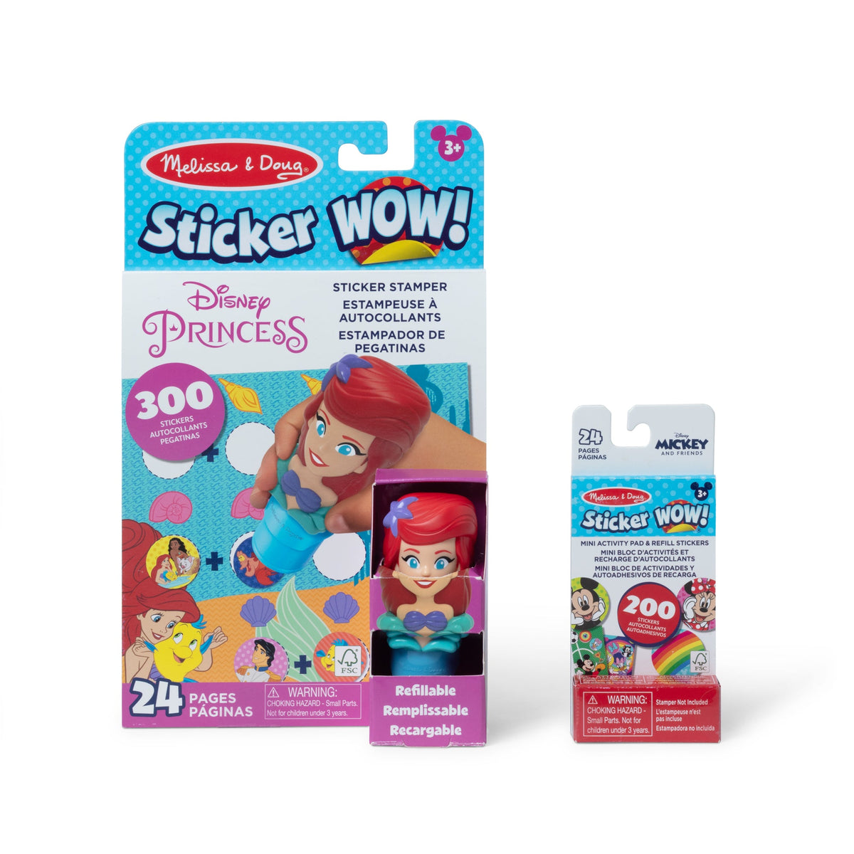 Sticker WOW!™ Disney Ariel Bundle: Activity Pad & Sticker Stamper + Mini Activity Pad and 200 Refill Stickers Z5