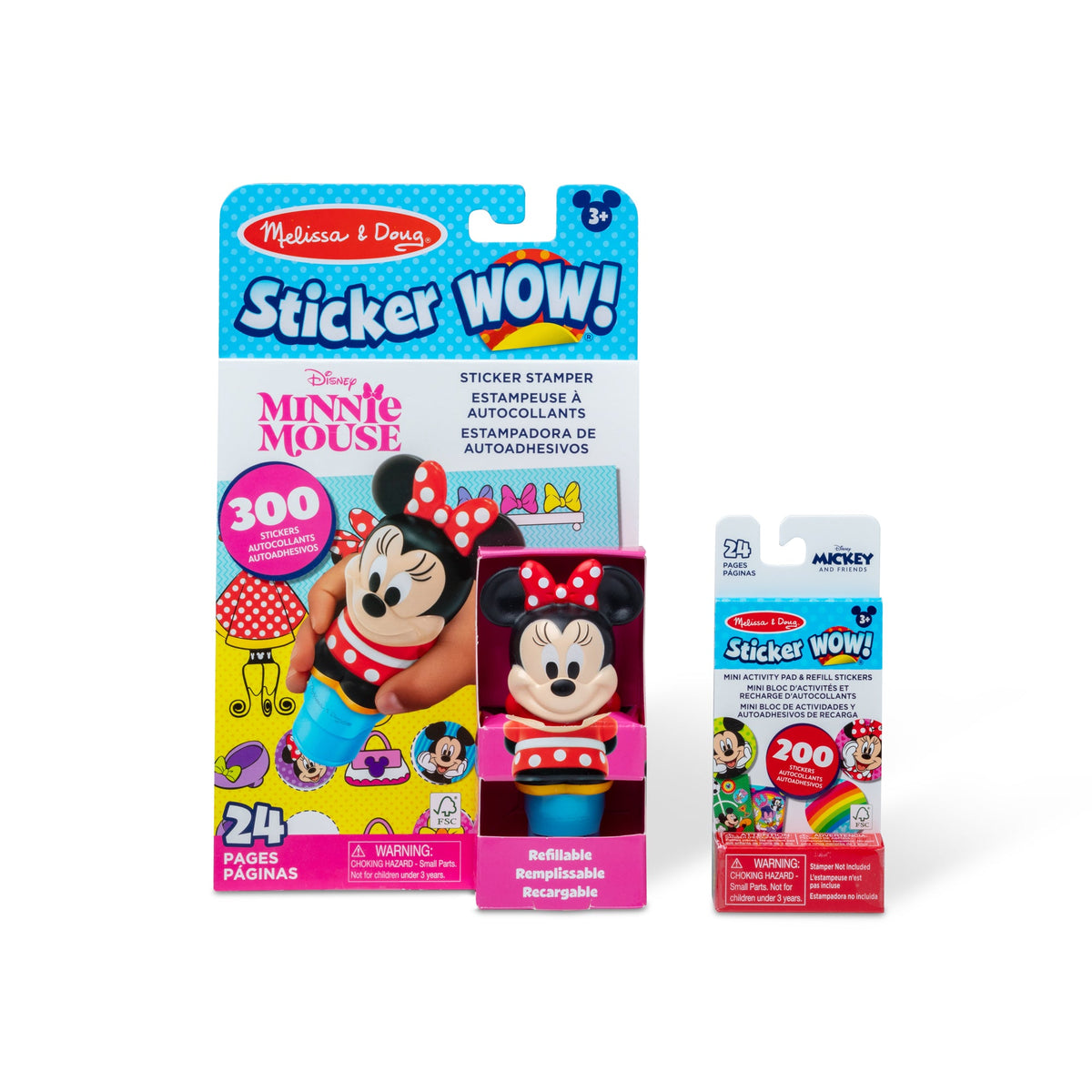 Sticker WOW!™ Disney Minnie Mouse Bundle: Activity Pad & Sticker Stamper + Mini Activity Pad and 200 Refill Stickers V4