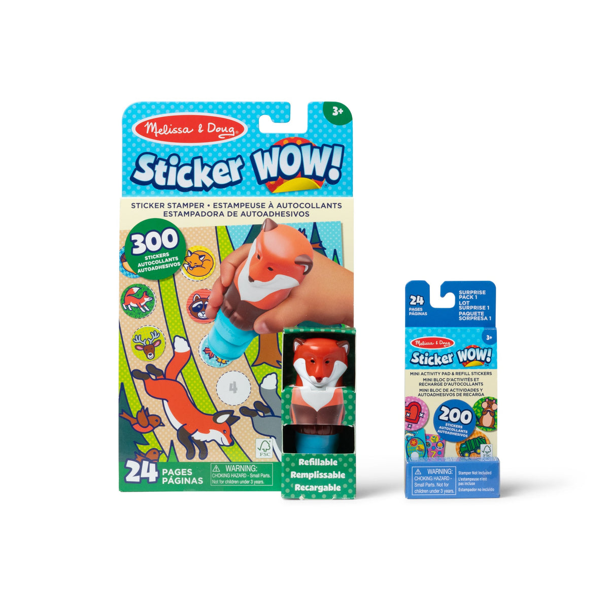 Sticker WOW!™ Fox Bundle: Activity Pad & Sticker Stamper + Mini Activity Pad and 200 Refill Stickers S1