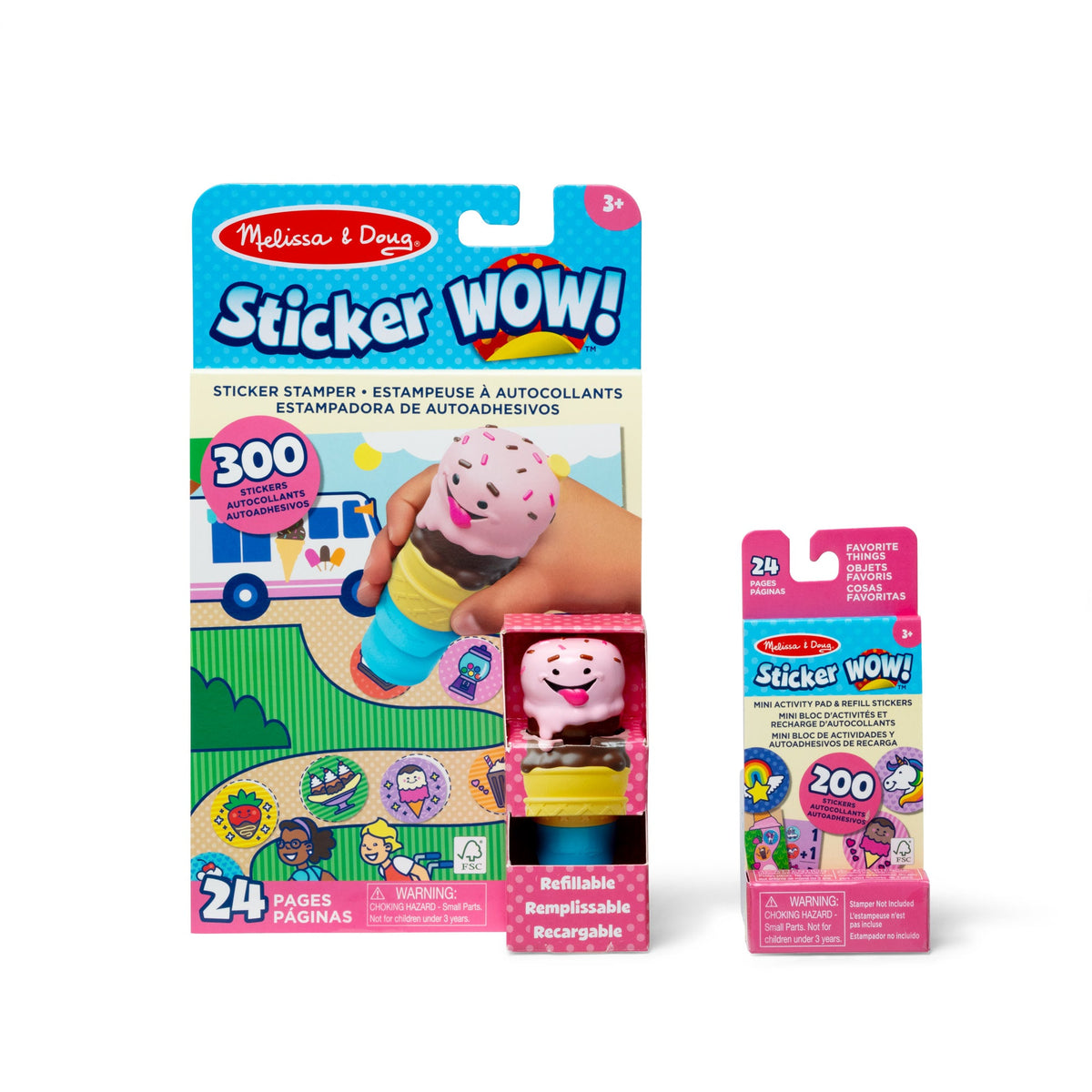 Sticker WOW!™ Ice Cream Bundle: Activity Pad & Sticker Stamper + Mini Activity Pad and 200 Refill Stickers O1