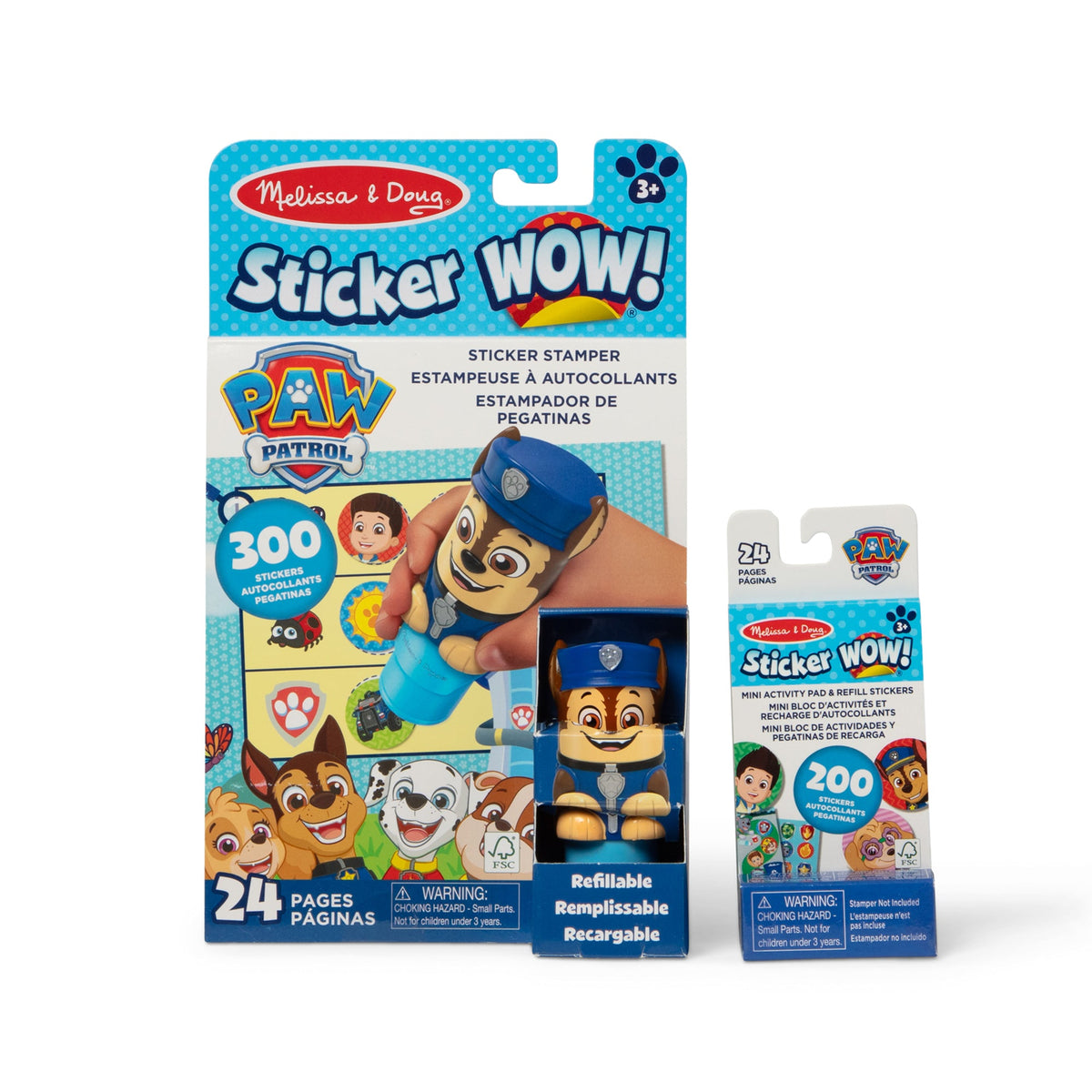 Sticker WOW!™ PAW Patrol Chase Bundle: Activity Pad & Sticker Stamper + Mini Activity Pad and 200 Refill Stickers T5