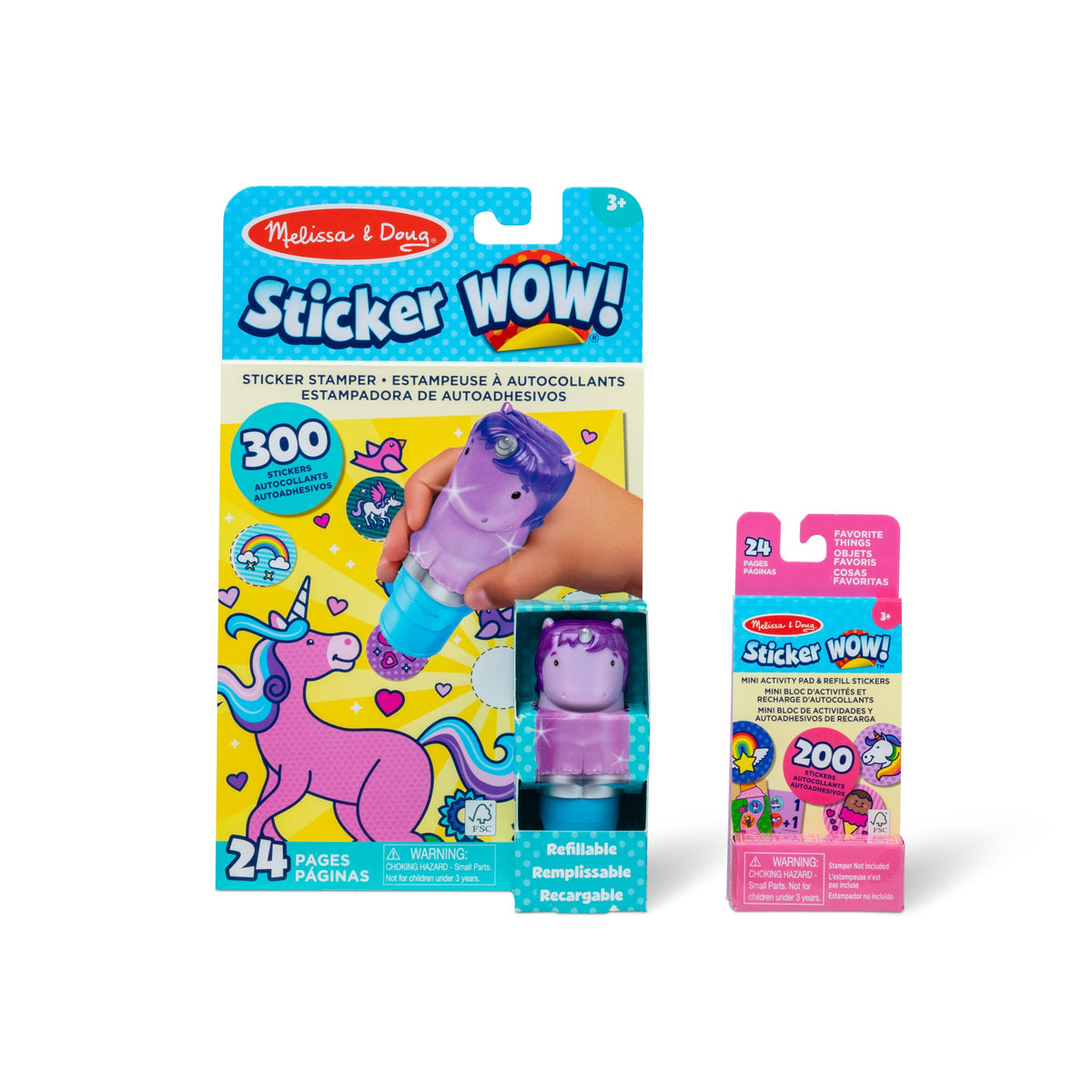 Sticker WOW!™ Purple Unicorn Bundle: Activity Pad & Sticker Stamper + Mini Activity Pad and 200 Refill Stickers U1