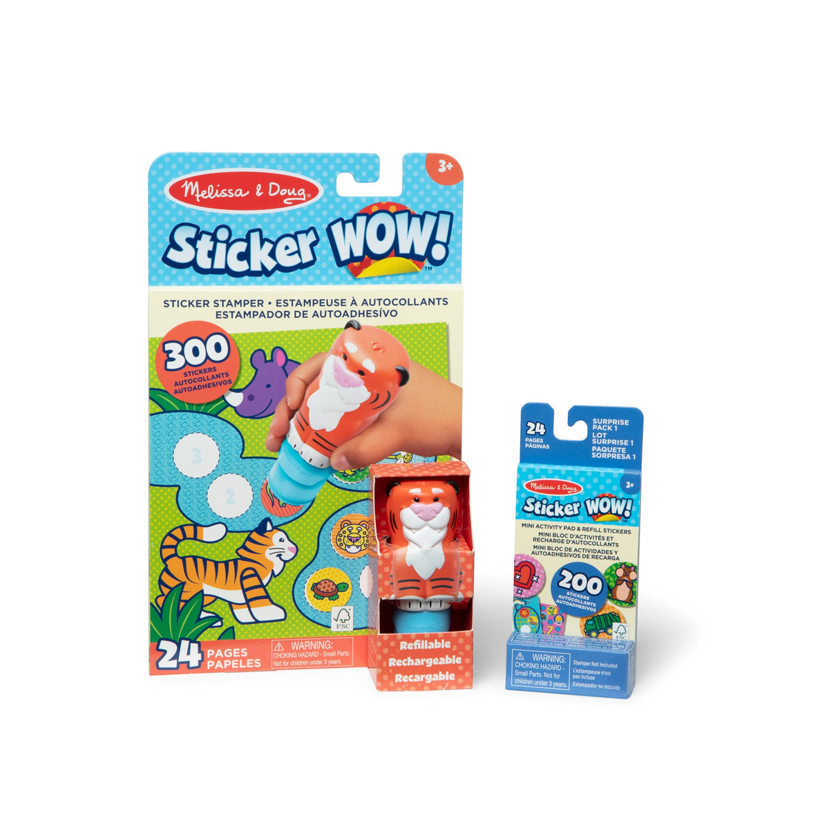 Sticker WOW!™ Tiger Bundle: Activity Pad & Sticker Stamper + Mini Activity Pad and 200 Refill Stickers O4