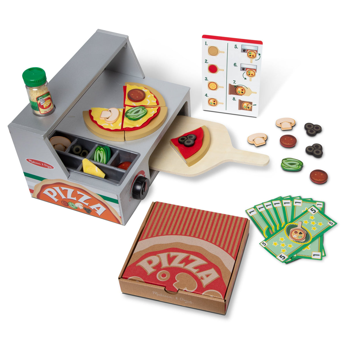 Top & Bake Pizza Counter - Wooden Play Food R2