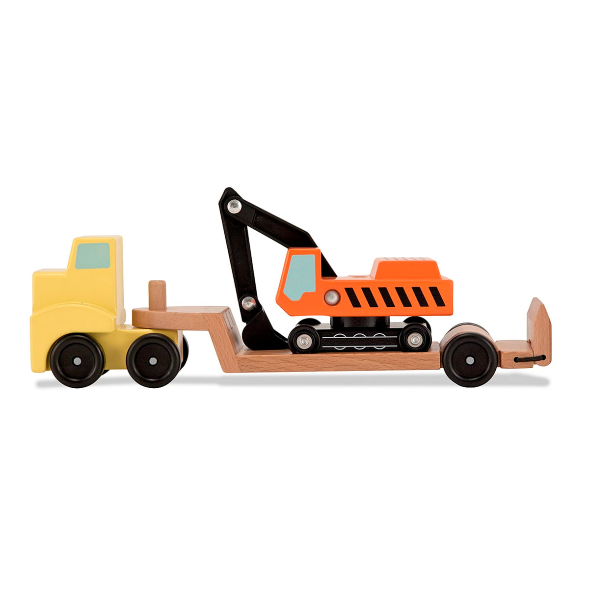 Trailer & Excavator Wooden Vehicles Play Set N5