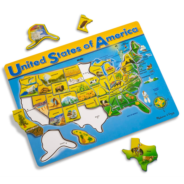 U.S.A. Map Wooden Puzzle K1