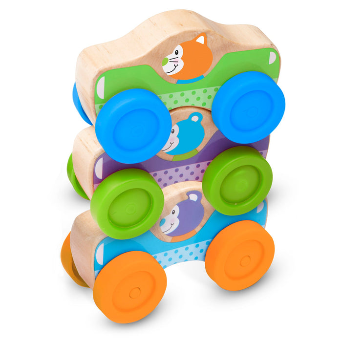 Wooden Animal Stacking Cars C6