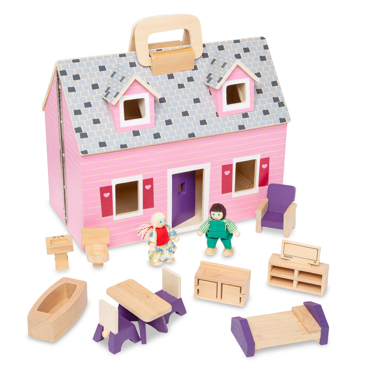Wooden Fold & Go Dollhouse Z1