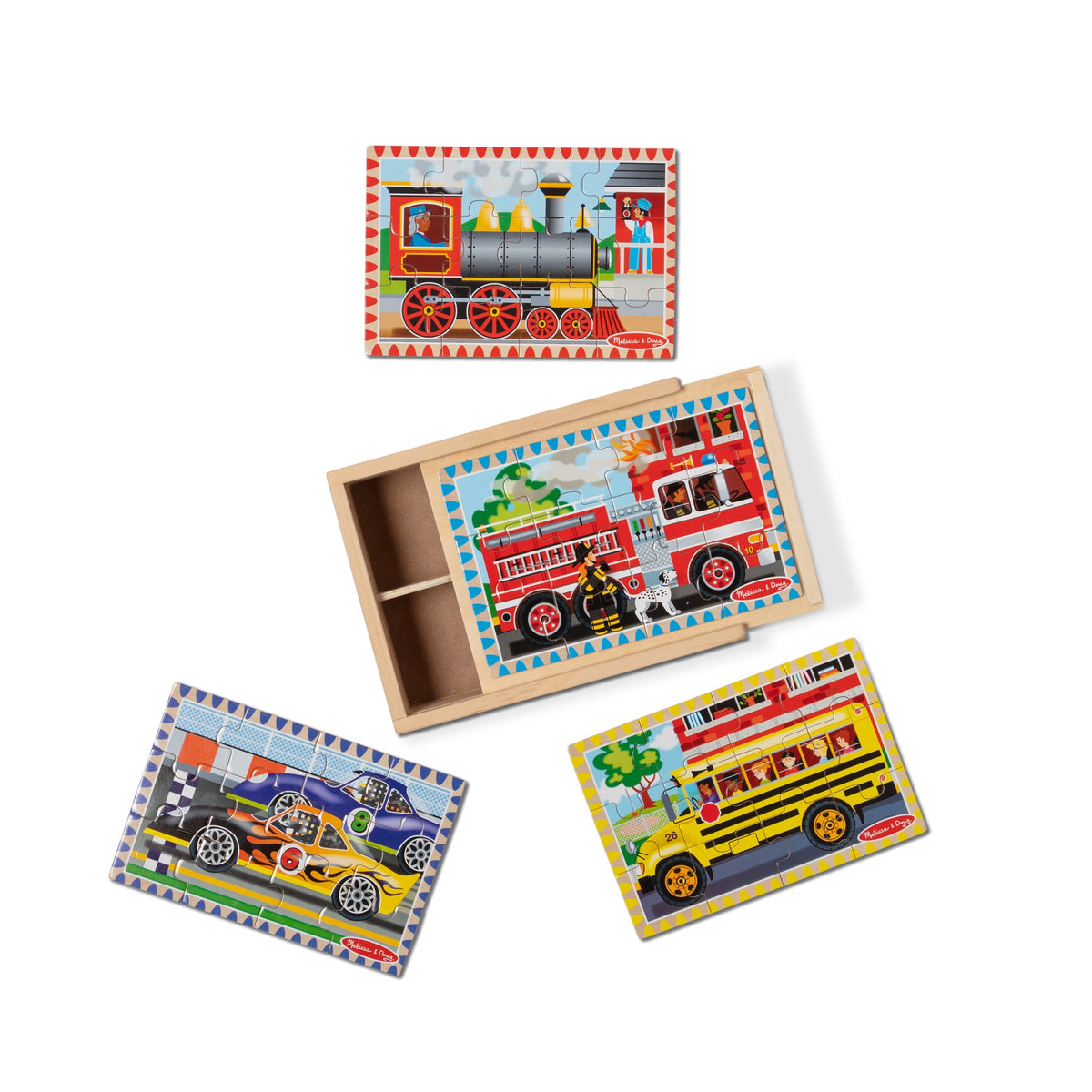 Wooden Jigsaw Puzzles in a Box - Vehicles B4