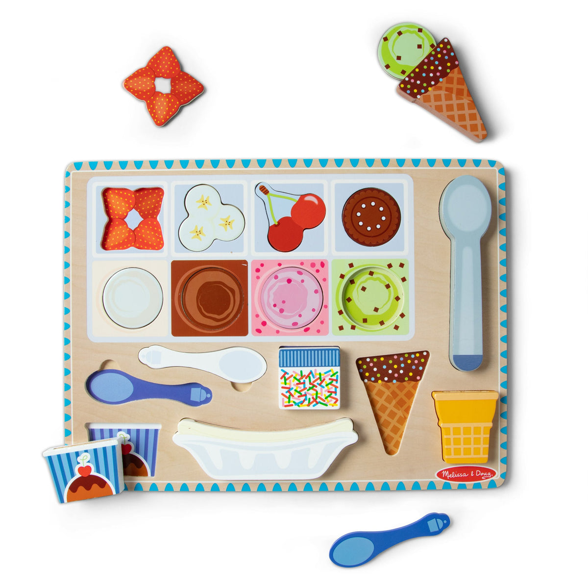 Wooden Magnetic Ice Cream Puzzle & Play Set - 16 Pieces L9