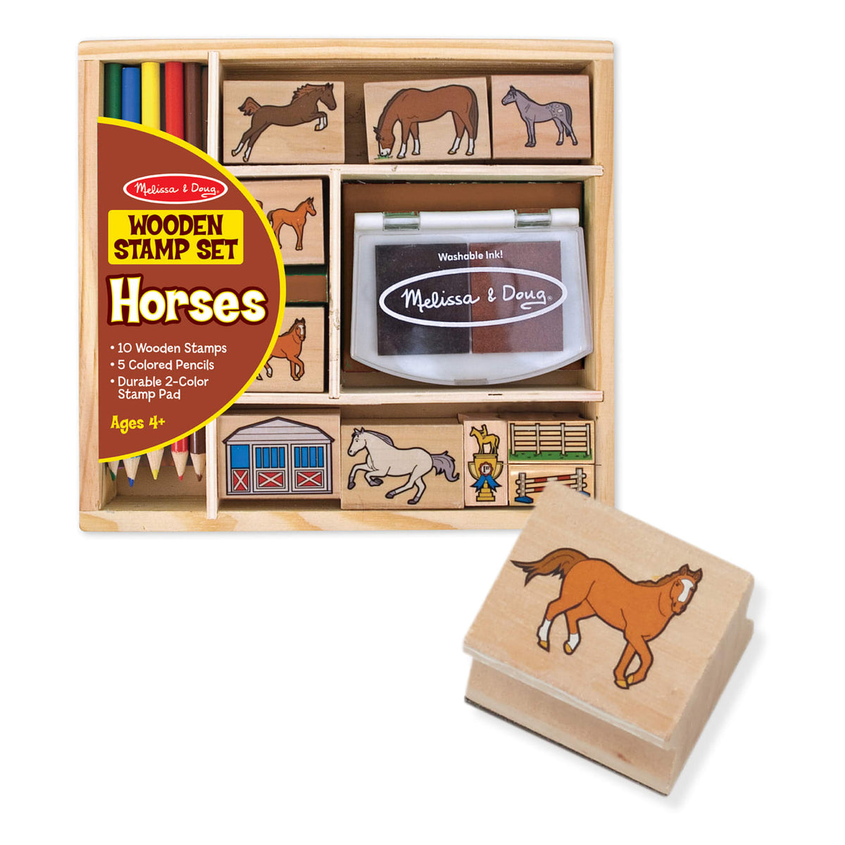 Wooden Stamp Set - Horses E6