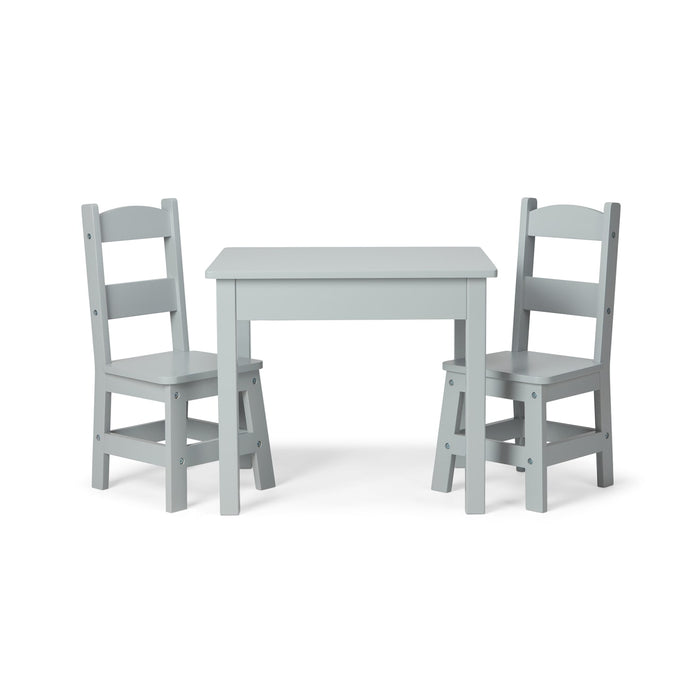 Wooden Table & 2 Chairs - Gray M5