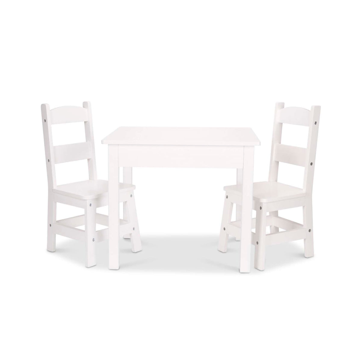 Wooden Table & Chairs - White O2