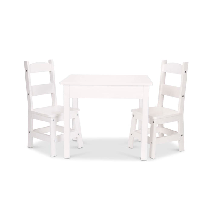 Wooden Table & Chairs - White O2