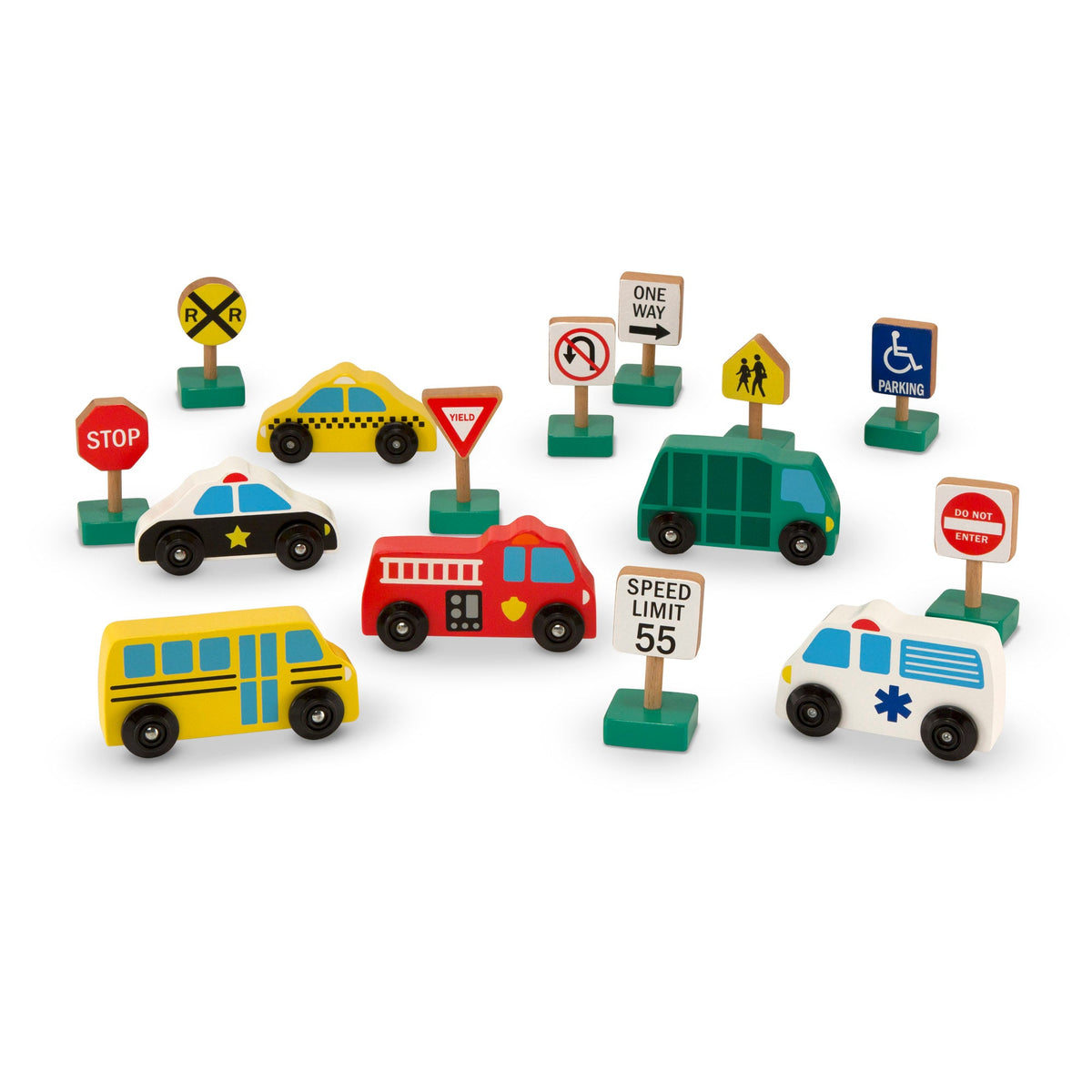 Wooden Vehicles and Traffic Signs E8
